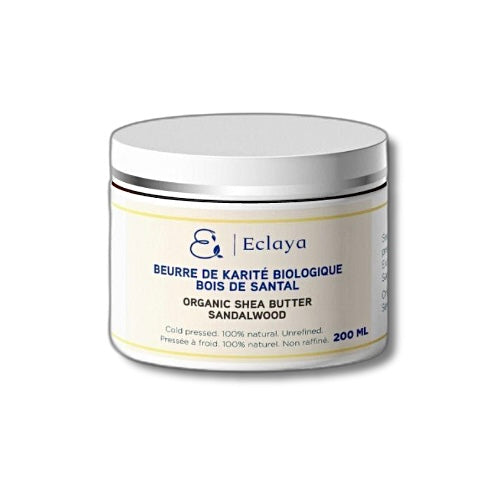Beurre de karité biologique avec huile de bois de santal